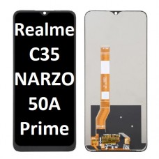 Realme C35 / Narzo 50A Prime (4G) (2022) LCD and touch screen (Original Service Pack)(NF) [Black] R-122